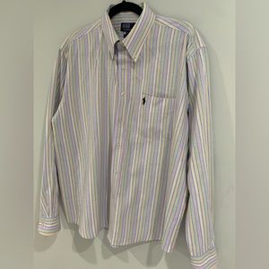 Polo by Ralph Lauren 100% Cotton Colorful Striped Button Down Shirt Size XL